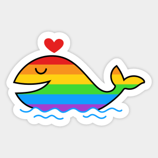 Whale Rainbow Pride Shirt, LGBTQ, Gay Shirt, Lesbian Shirt, Gift for Gay Lesbian, Queer Pride Month Sticker